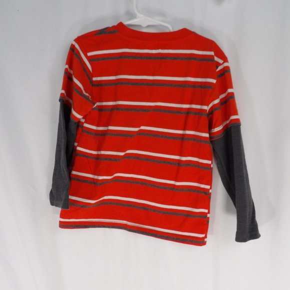 Garanimals Orange & Gray Striped Long Sleeve Shirt Size 5T - Picture 2 of 6
